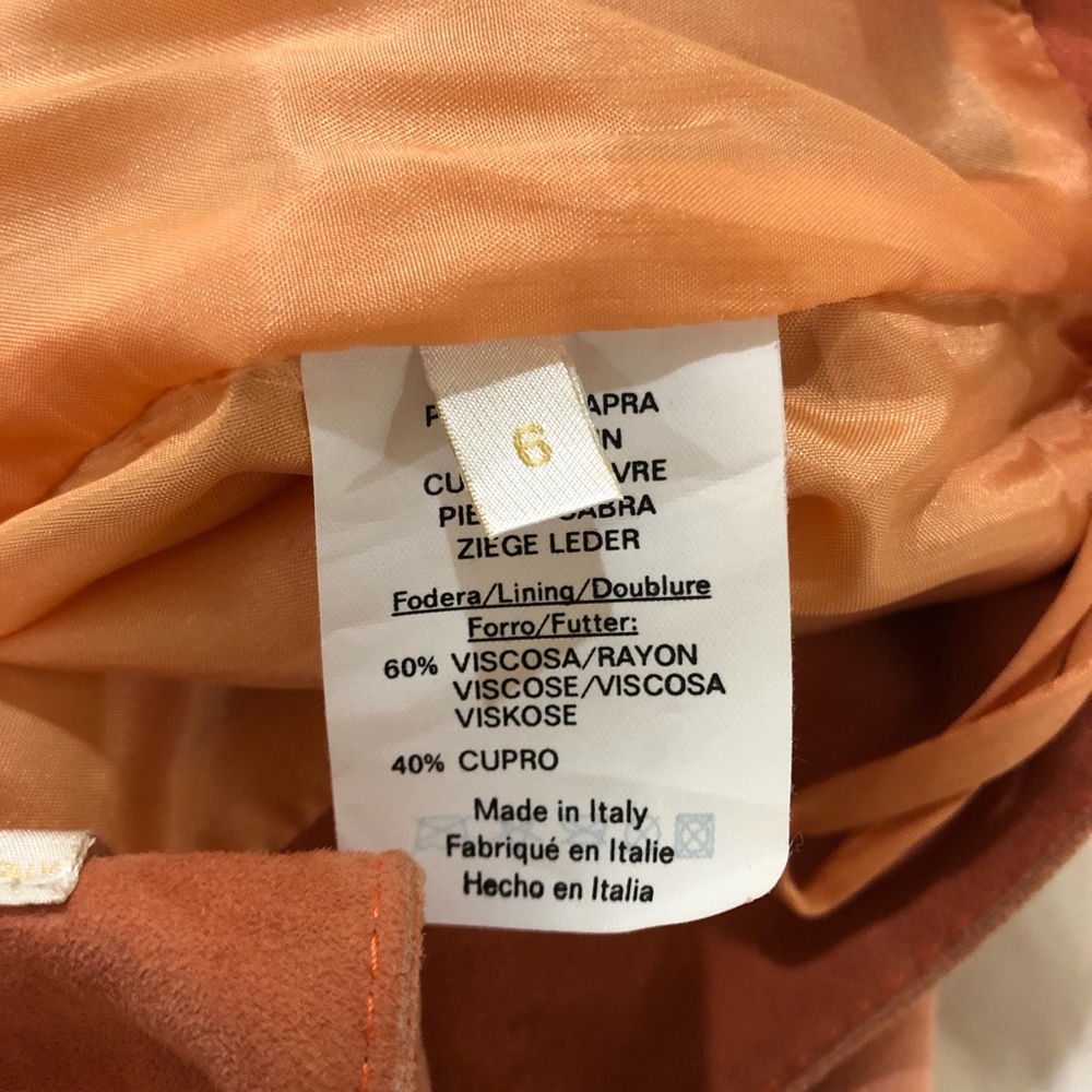 Valentino coral suede flare pants Sz 6 - Picture 13 of 16